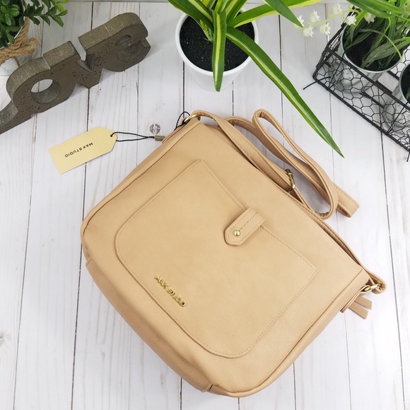 💥NEW MAX STUDIO Tan Crossbody Bag - Picture 5 of 8